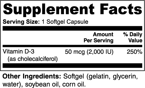 Vitamina D3 2,000 IU AYNF® (100 Caps)